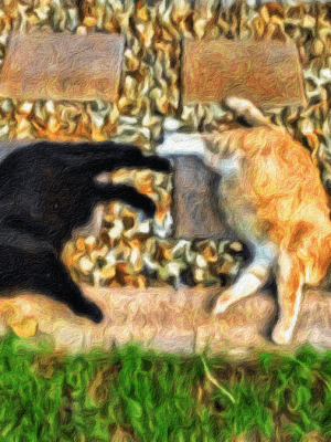 2 Cats Sleeping (small canvas)