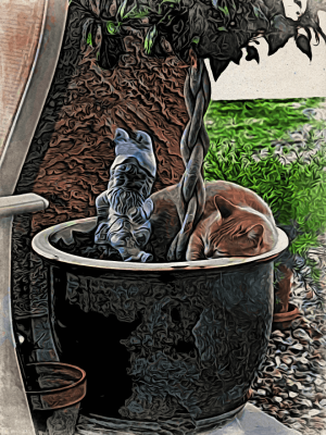Emma Sleeping with the Gnome (small canvas)